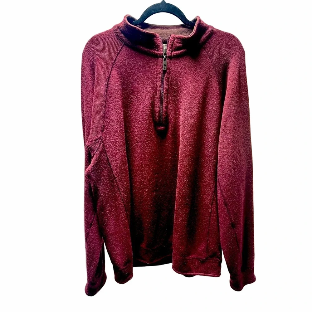 Burgundy/Brown reversible Tommy Bahama 1/4 Zip Men’s  Sweater